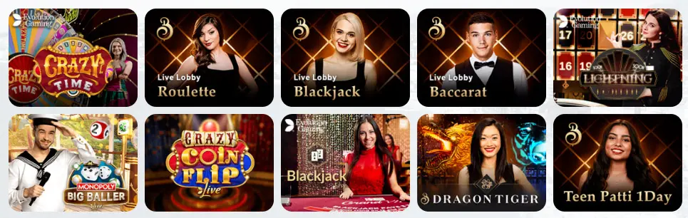 Jeux de casino en direct Wishwin Casino